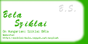 bela sziklai business card
